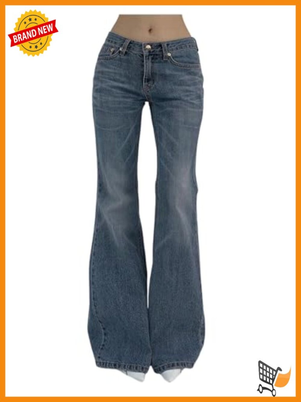 Women's Y2k Low Rise Flare Leg Denim Pants Bell Bottom Jeans